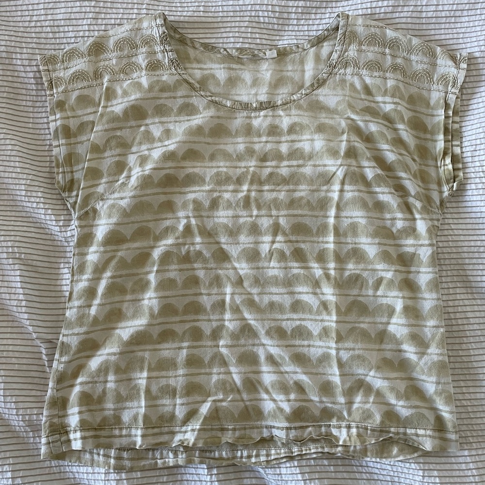 Block print cotton blouse